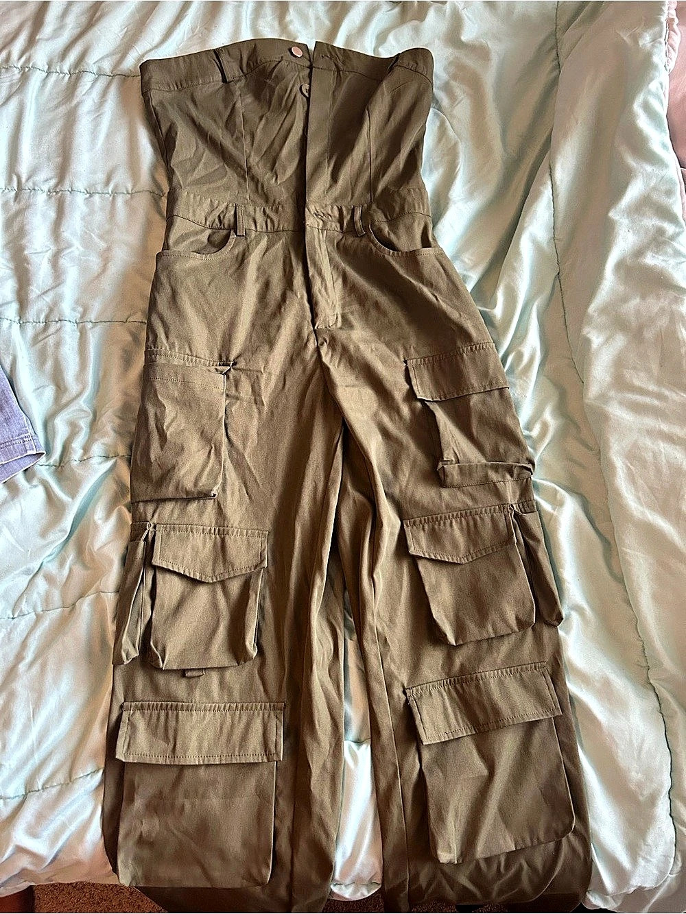 Hunter green Cargo Jumpsuit